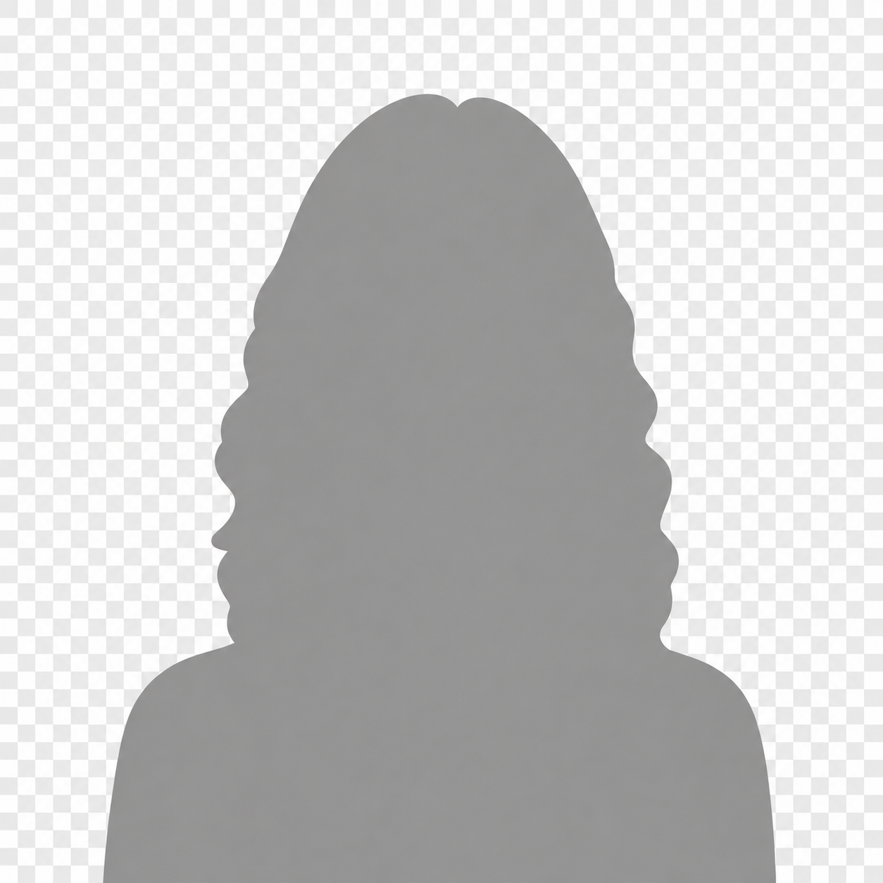 Curled Hair Woman Grey Silhouette